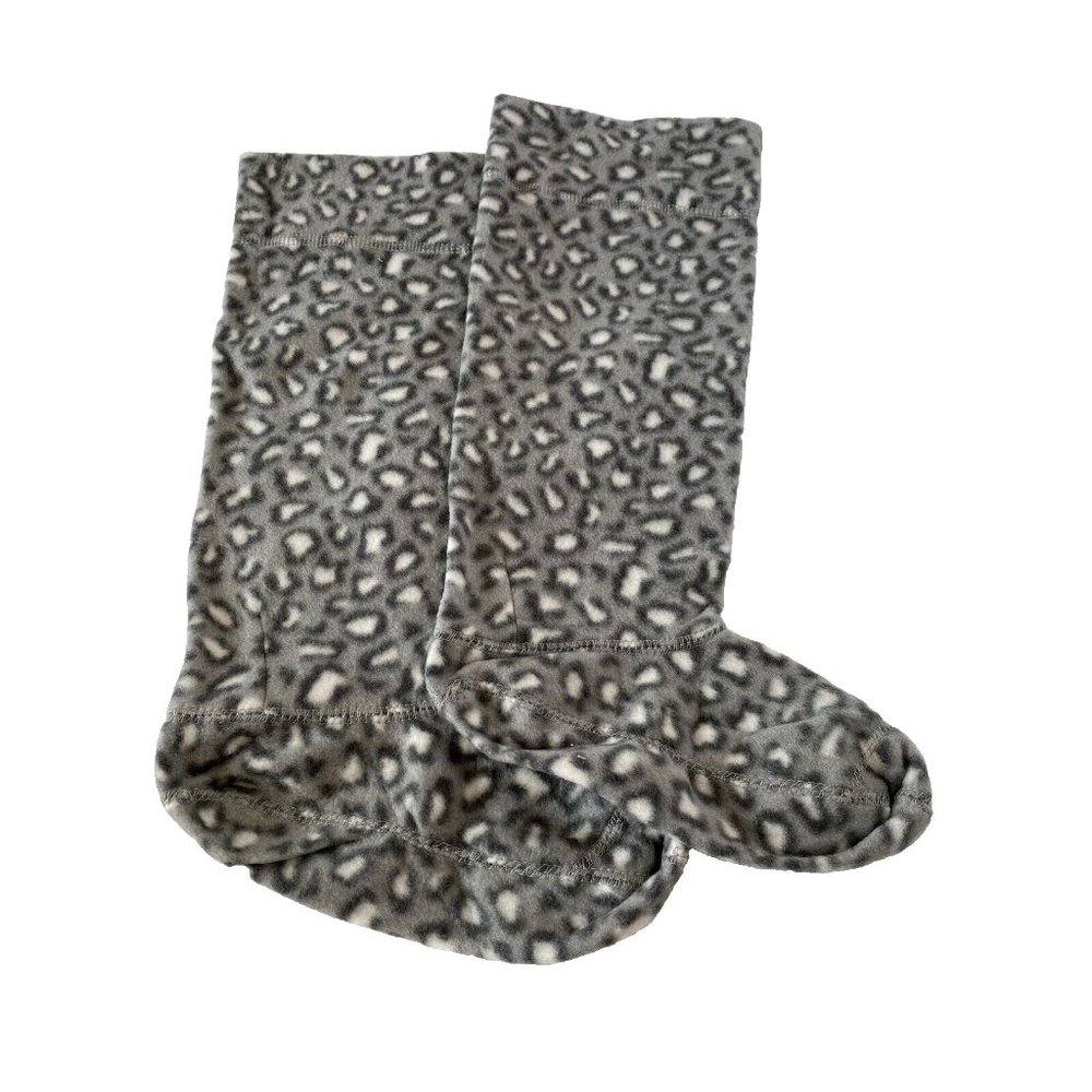 Women's Boot Liners Socks New Chinese Laundry Co Size Medium Grey Cheetah Print